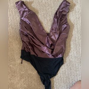 ASOS Silk Maroon Bodysuit